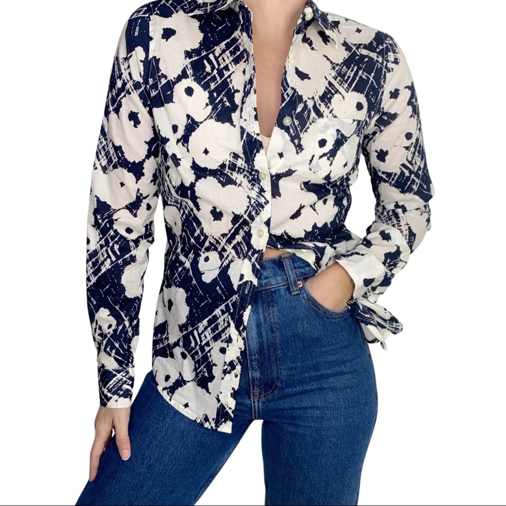 Floral button down shirt XS